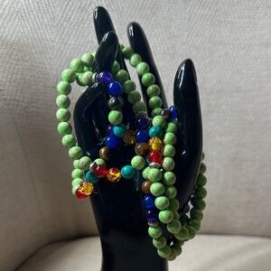 Bracelet Multicolor Beaded Set Of (6)